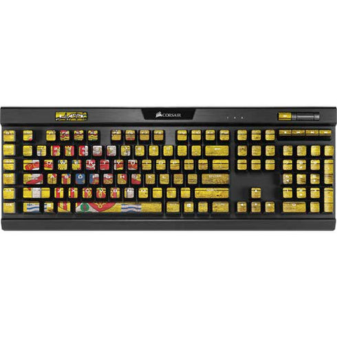 Spain Flag Dark Wood K95 RGB PLATINUM Mechanical Gaming Keyboard Skin